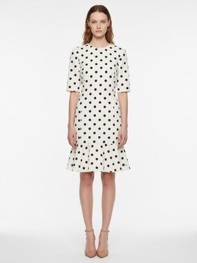 New Oscar de la Renta Polka Dot Sheath Dress